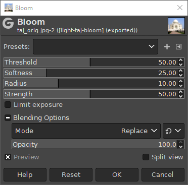 «Bloom» filter options