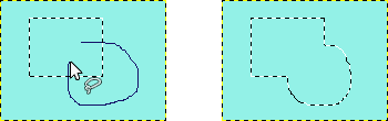 Μεγέθυνση μιας ορθογώνιας επιλογής με το λάσο