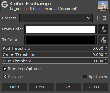 The “Color Exchange” Dialog