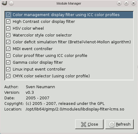 The “Module Manager” dialog window
