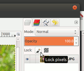 The new Lock Pixels option