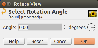 The “Select Rotation Angle” dialog