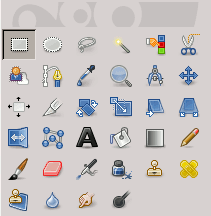 El icono de la herramienta de selección rectangular en la caja de herramientas