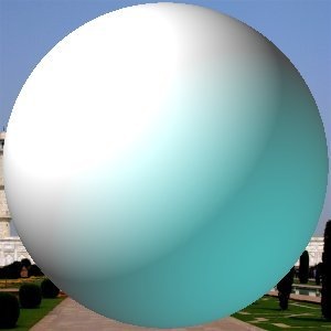 The same image, before and after the application of ”Sphere Designer” filter.