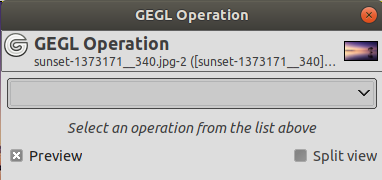 ”GEGL Operation” tool options