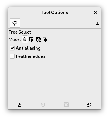 Tool Options for the Free Select tool
