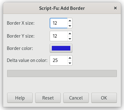 „Add Border” options