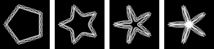 Esempi di forma Stella-poligono in «Spirogimp»