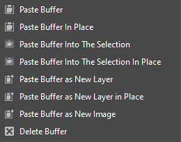Het contextmenu “Buffers”