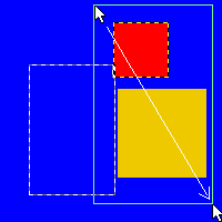 Alinhar usando a seleção de camadas por retângulo