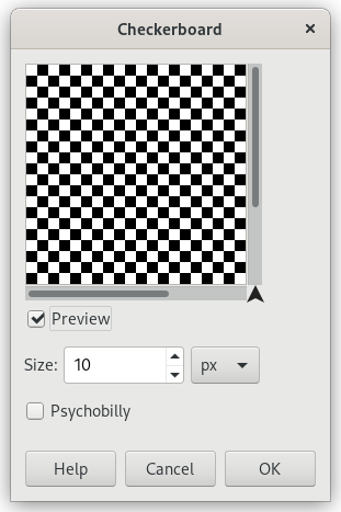 „Checkerboard (legacy)” filter options