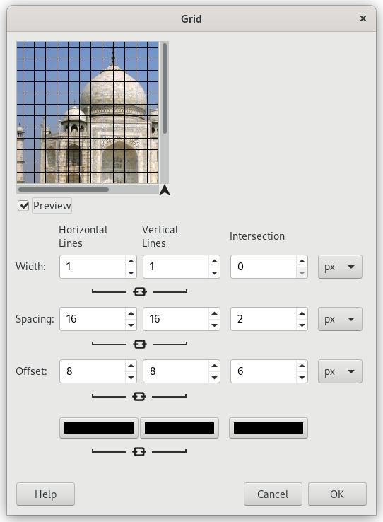 „Grid (legacy)” filter options