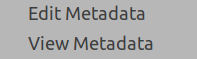 The “Metadata” submenu of the “Image” menu