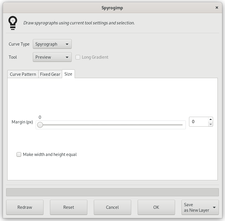 «Spyrogimp» filter options (Size)