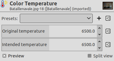 «Color Temperature» options