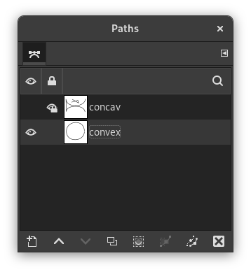 The „Paths“ dialog