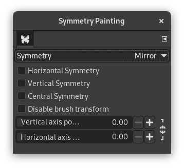 The Symmetry mirror dialog