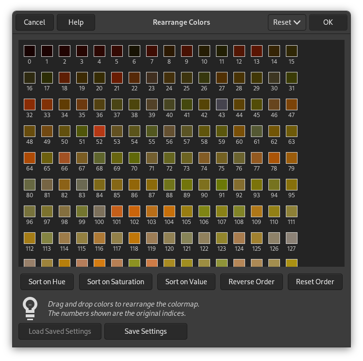 La finestra «Ajusta el mapa de colors»