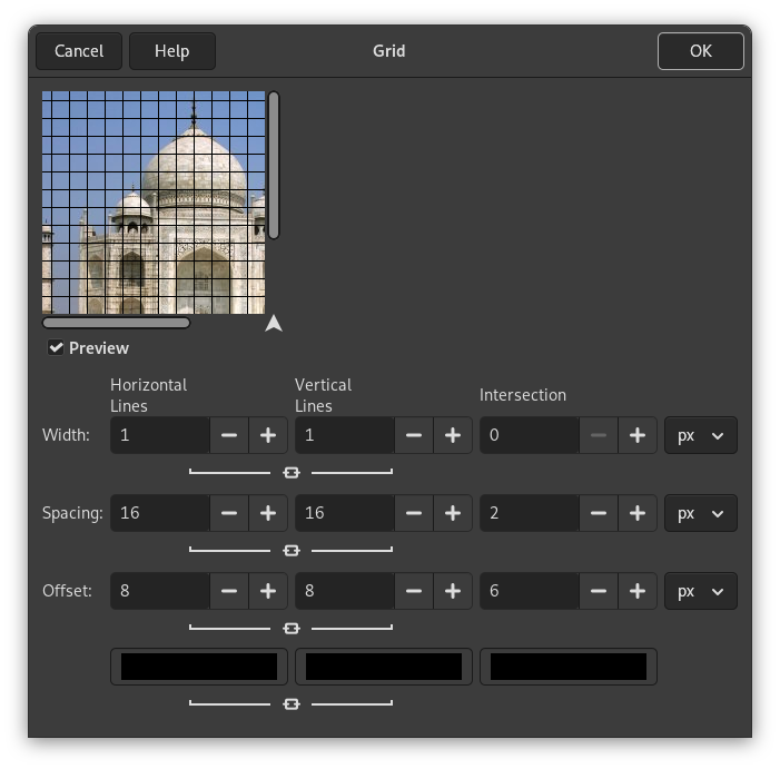 „Grid (legacy)“ filter options