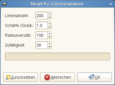 Eigenschaften für das Filter „Linienexplosion“