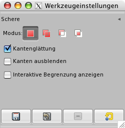 Tool Options for Scissors Select