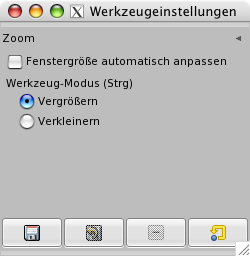 Eigenschaften für das Werkzeug »Vergrößerung«