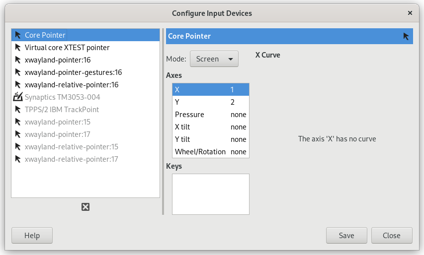 Preferences for a tablet