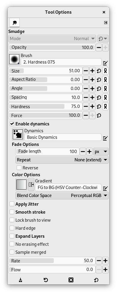 Smudge Options