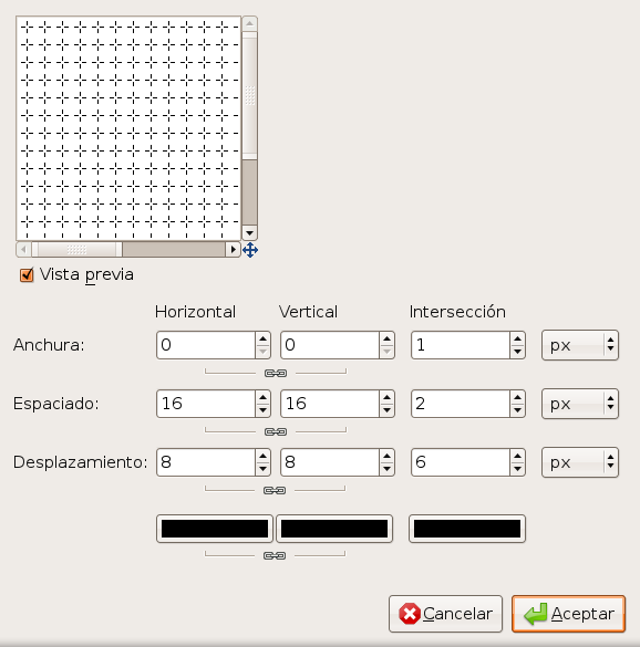 Opciones del filtro “Rejilla (heredado)”