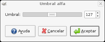 The “Threshold Alpha” filter options dialog