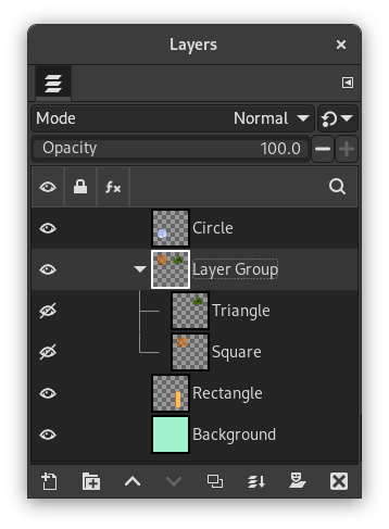 Layer group selected