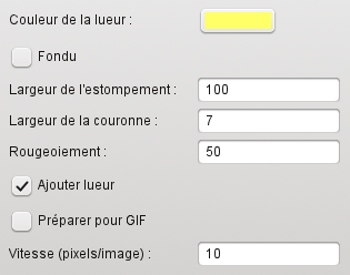 Options du filtre« En flammes ».