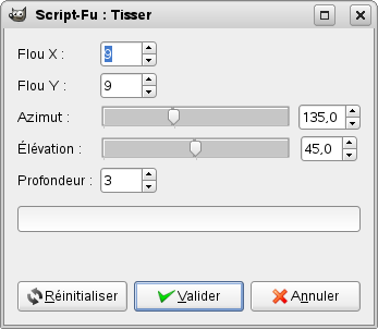 Options du filtre « Tisser »