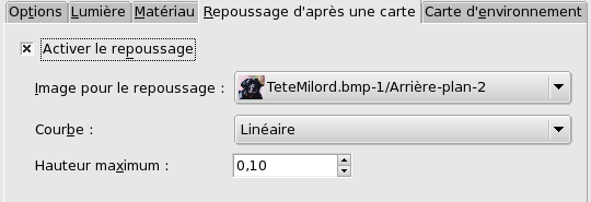 Options de l’onglet « Taille »