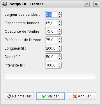 Options du filtre « Tresser »