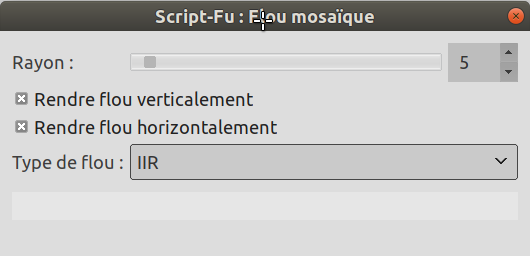 Options du filtre « Flou Mosaïque »