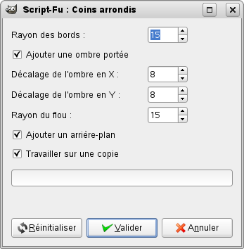 Options du filtre « Coins arrondis »