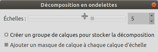 Options du filtre « Décomposer en ondelettes »