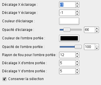 Options du filtre « Effet Xach »