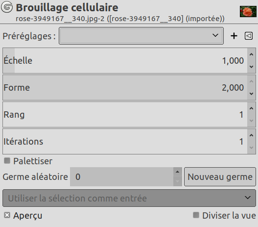 Options du filtre « Brouillage cellulaire »