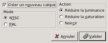 Options du filtre « Ôter les pixels chauds »