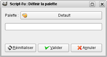 La fenêtre « Définir la palette »