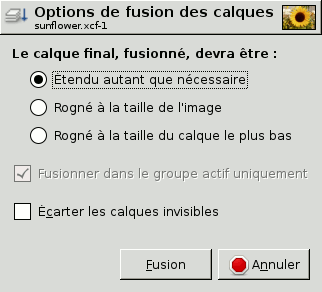 Le dialogue « Fusion des calques visibles »