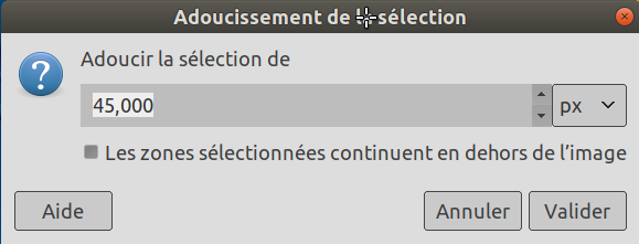 La fenêtre de dialogue « Adoucir la sélection »