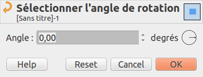 La fenêtre de dialogue « Sélectionner l’angle de rotation »