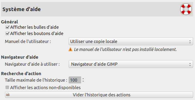 Préférences du système d’aide