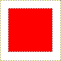 Sélection rectangulaire remplie avec la couleur de premier-plan.