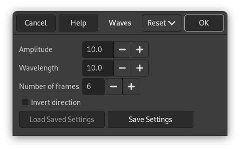 „Waves” options