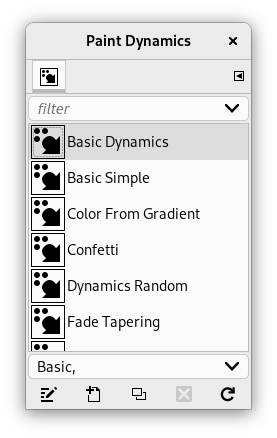 The Paint Dynamics Dialog