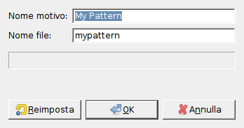La finestra di dialogo «nuovo motivo»
